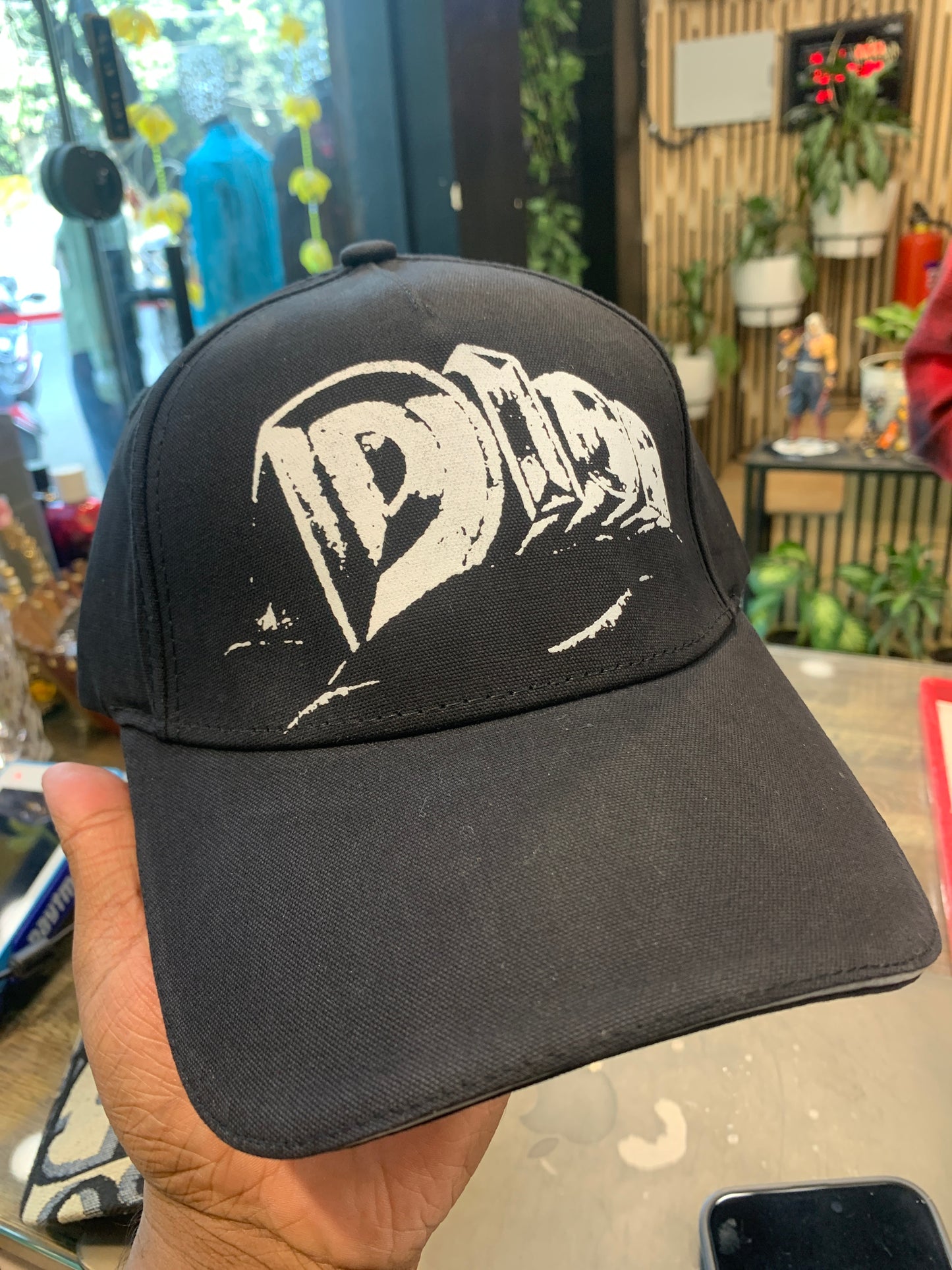 Oid Black  Colour White Print Imported Cap 989644