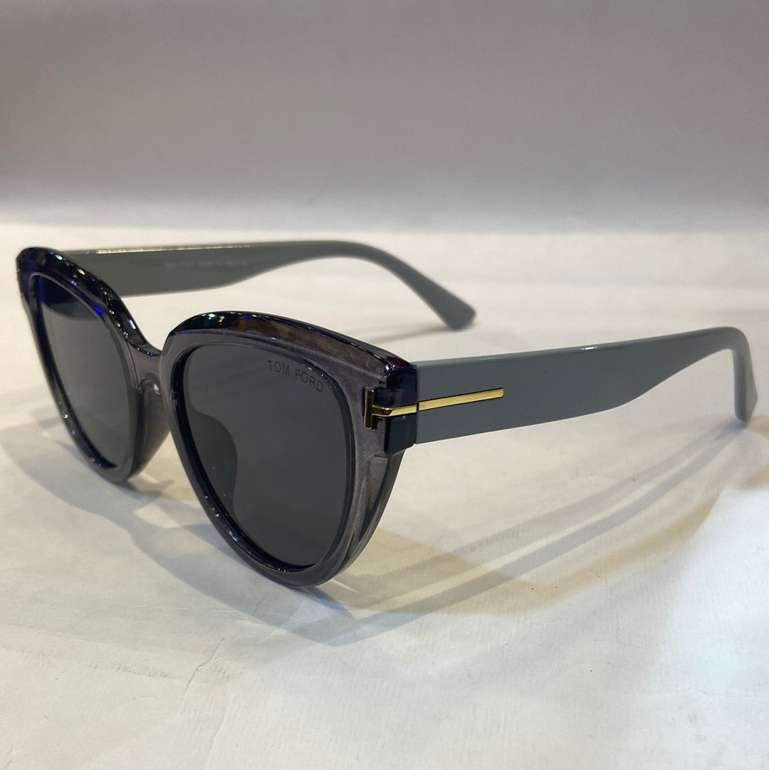 MOT Transparent Frame Grey Stick Black Shade Unisex Sunglasses W9062 52 20-143