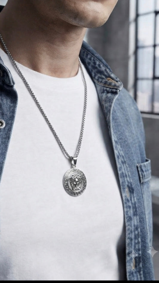 REV Stainless Steel Black Chain Premium Quality Imported Unisex Neck Pendent 22593