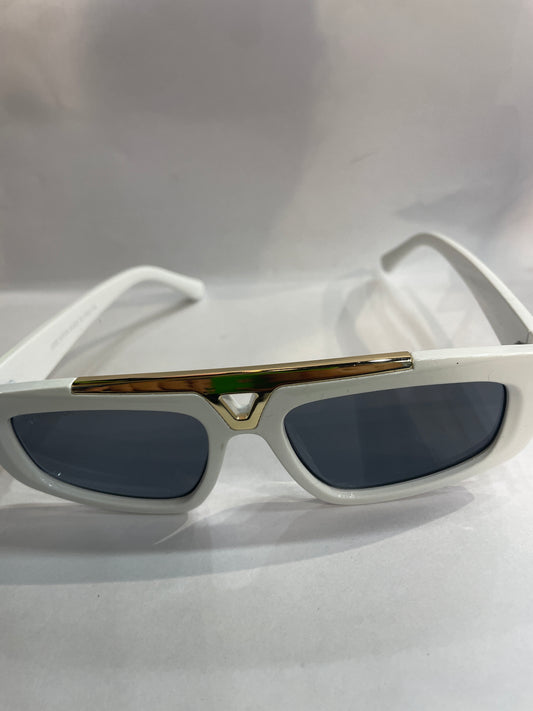 UOL White Frame Black Shade Unisex Sunglass 6155 55 18 145