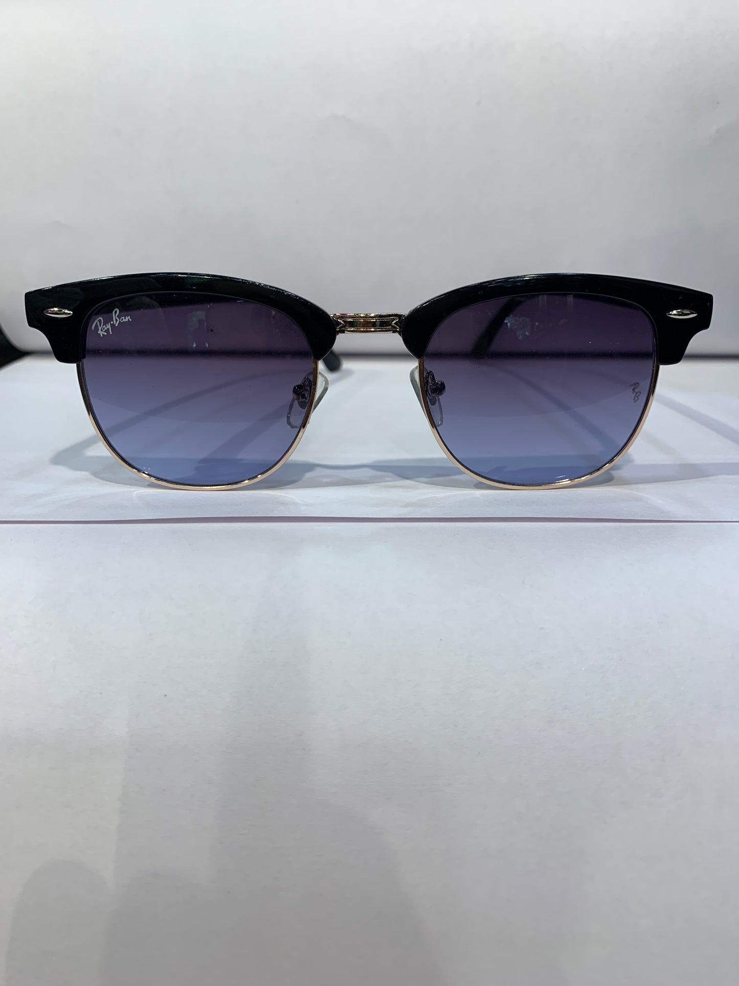 YAR RB Glossy Black Frame Purple Blue Shade Unisex Sunglass RB3016 47 22 142