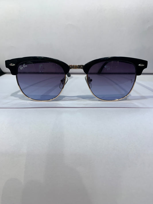 YAR RB Glossy Black Frame Purple Blue Shade Unisex Sunglass RB3016 47 22 142