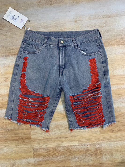 Mosasaur Grace Blue Denim Red Thread Premium Quality Unisex Shorts 989404