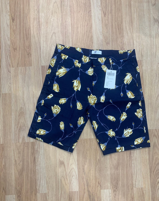 ZR RAZ Navy Colour with Yellow Flower Print Premium Quality Cotton Shorts 99934