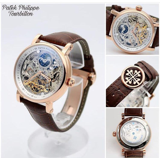 Tap Brown Strap Gold Dial Automatic Men’s Watch 400945