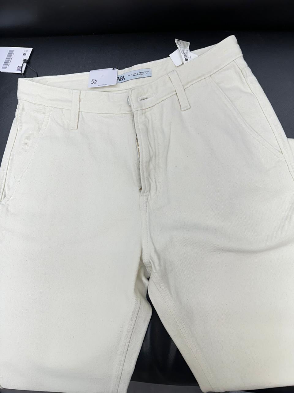 ZR Cream Colour With Plain Design Premium Quality Regular Fit Jeans 86207