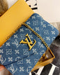 UOL LOU Blue Denim Gold Buckle Ladies Sling Bag 2911