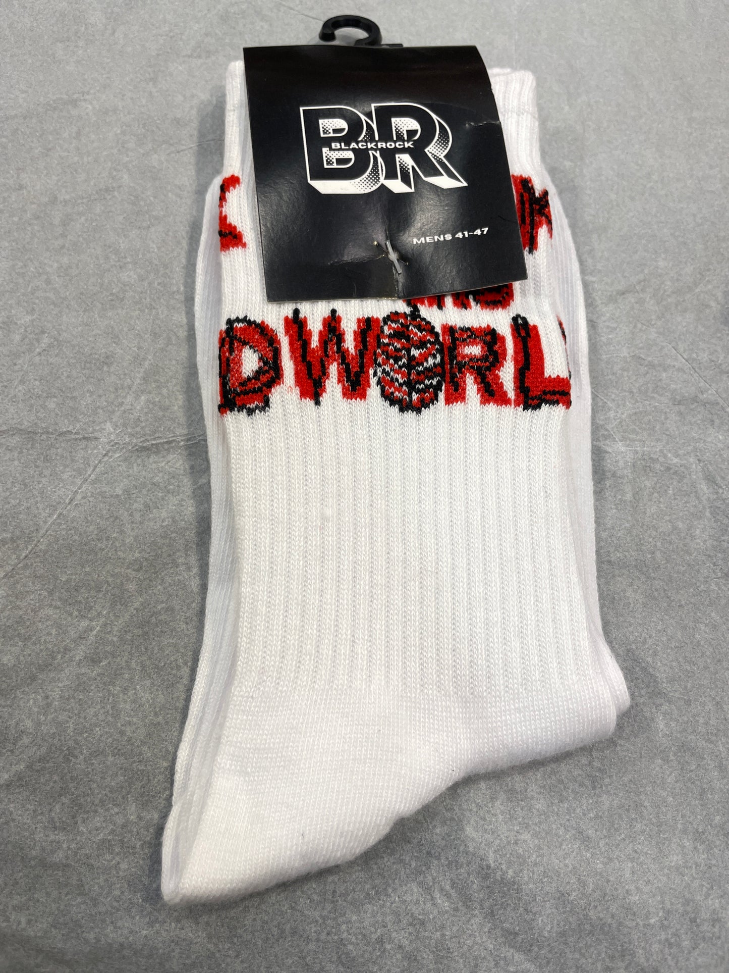 BR White Colour World Print Premium Quality Full Socks 990754