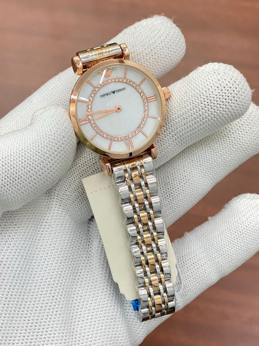 Mra Silver Copper Chain white Dial Ladies Watch 988622