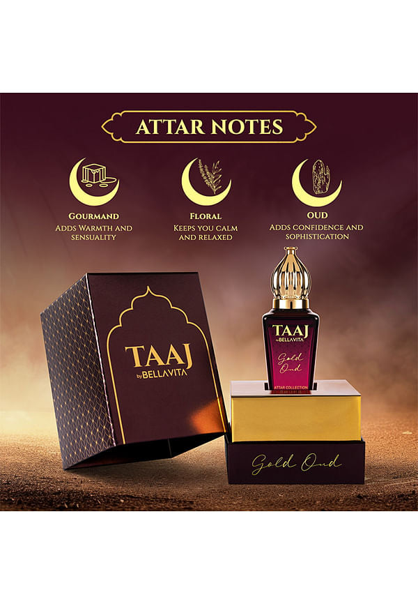 Taaj By Bella Vita Gold Oud Attar 12ml / 0.41 Fl .Oz