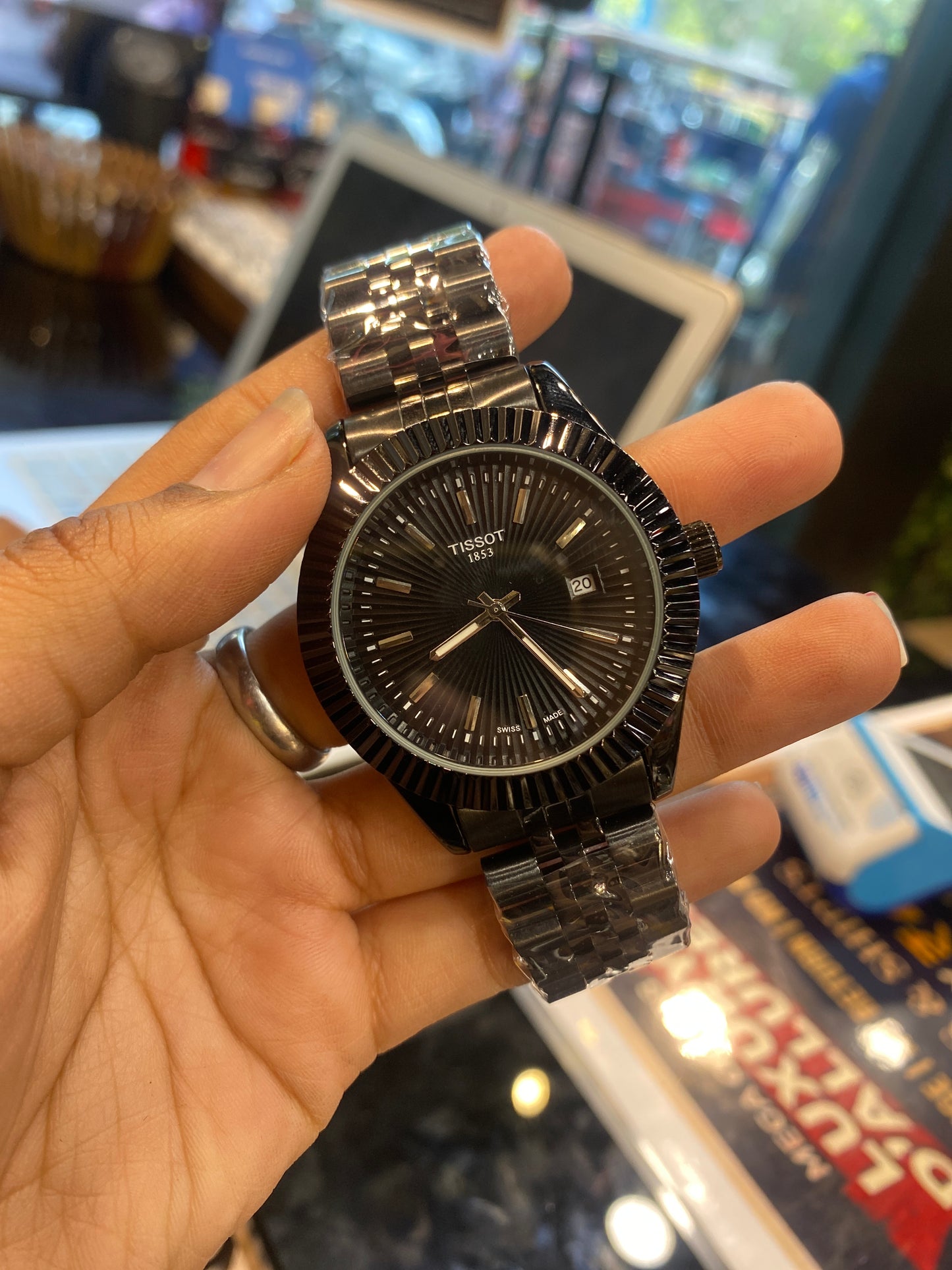 SIT TIS Black Colour Black Chain Date Working Mens Watch 990623