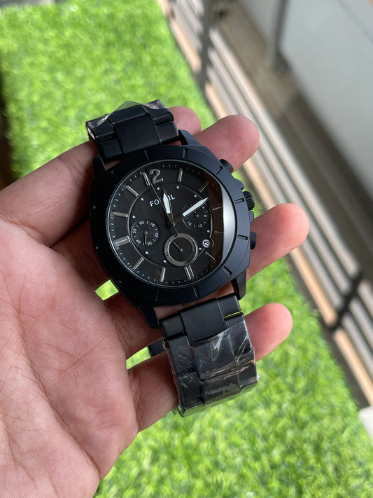 Sof Black Chain Silver Black Dial Chronograph Working Man Watch 989866