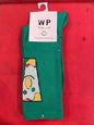 WP Light Green Colour With Face Print Premium Quality Full Socks 990064