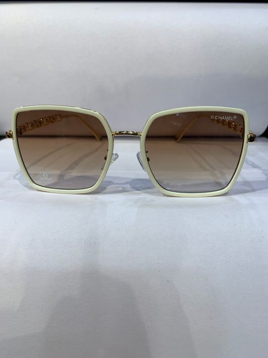 AHC Copper White Frame Brown Shade Unisex Sunglass SUN204