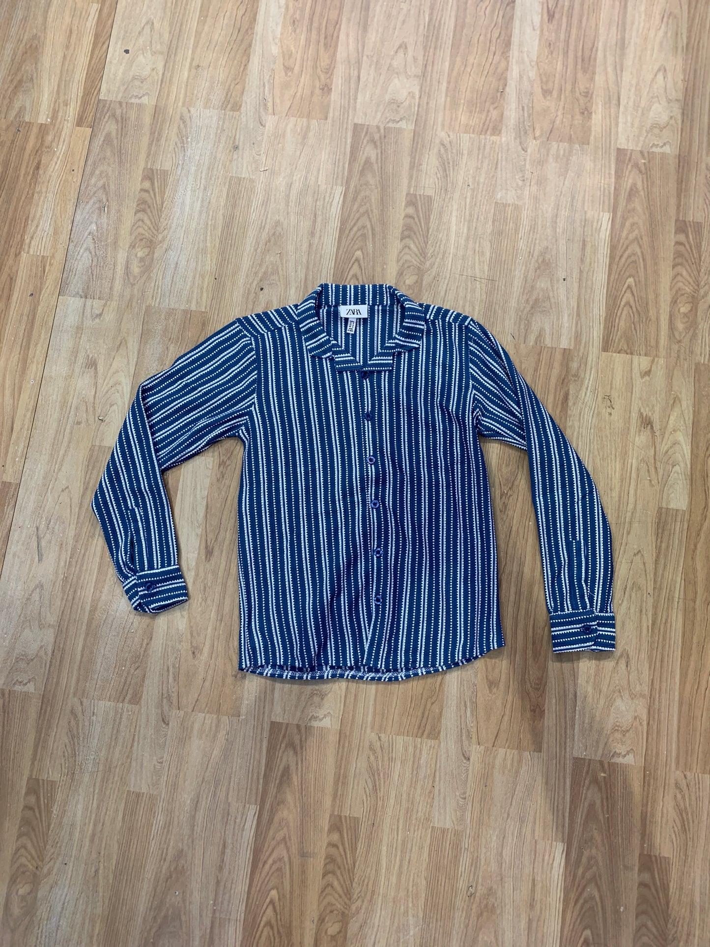 RAZ Blue White Colour With Crochet Design Premium Quality Full Sleeve Shirt 8096