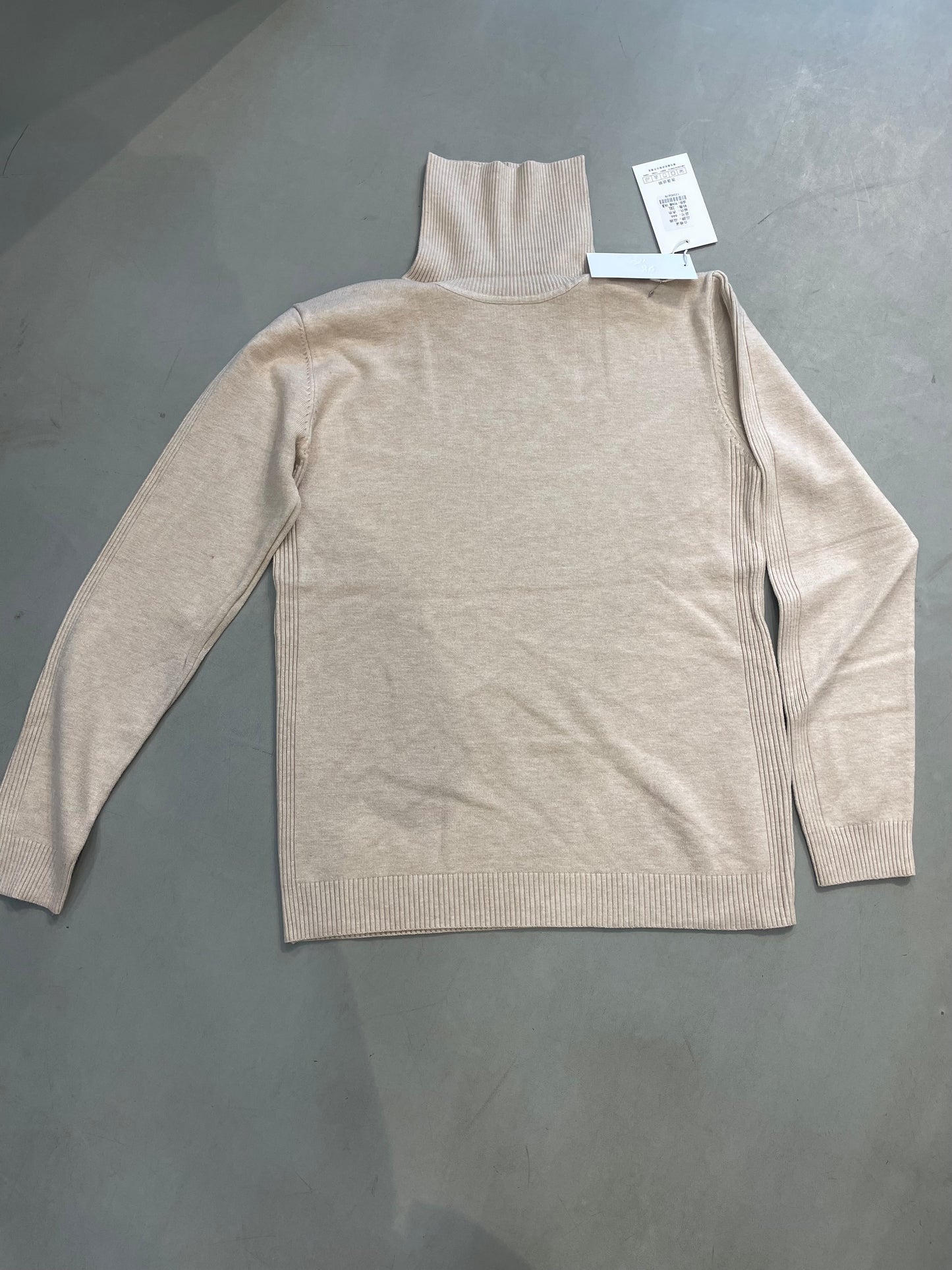 High Neck Cream Colour Premium Quality Unisex Sweater 666