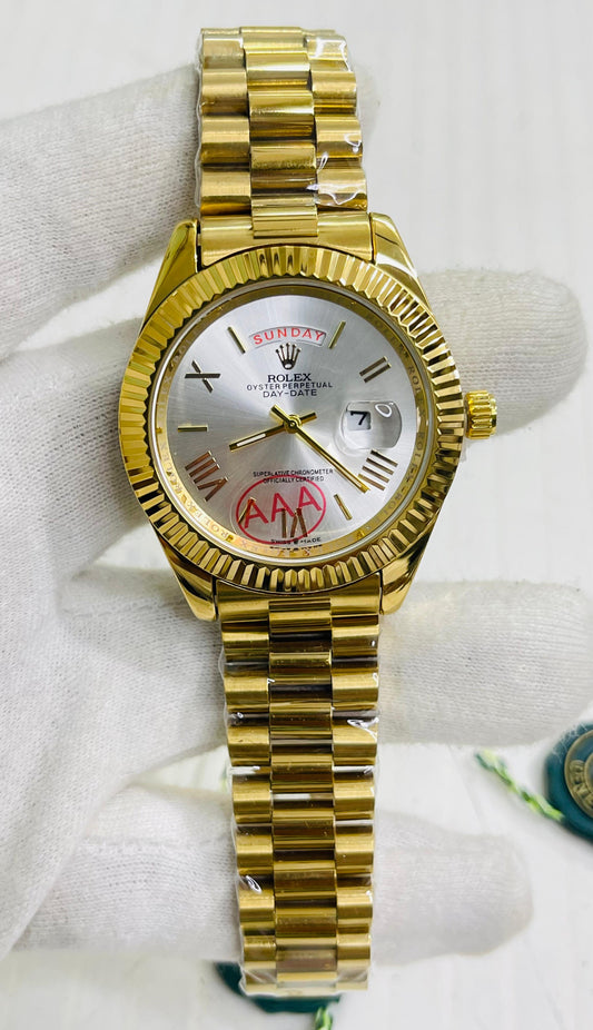 Lor Golden Chain White Dial Men's Watch 989578