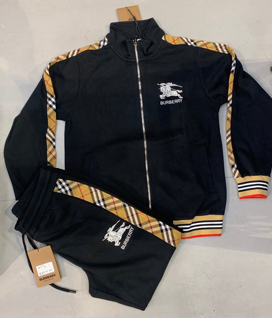 RUB BUR Black Colour With Check Premium Quality Jacket & Lower Unisex Coord Set 2025133