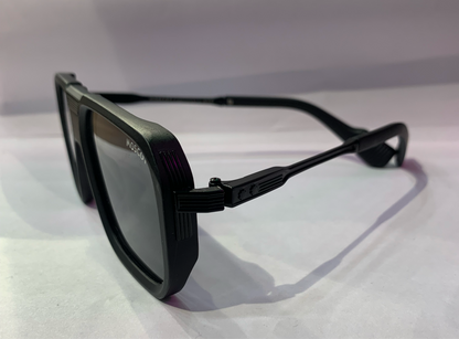 SOM Matt Black Frame Trancy Black Shade Black Stick Unisex Sunglasses ML-98173 55 15 143 C4
