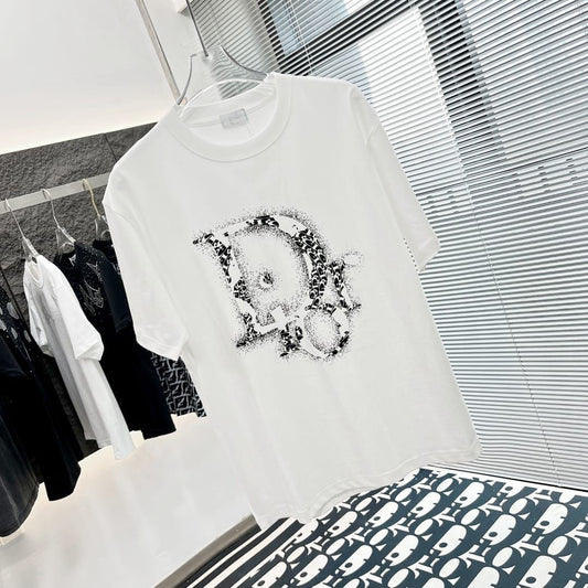 OID White Colour With LAB Print Premium Quality Heavy Cotton Fabric Tshirt 8064