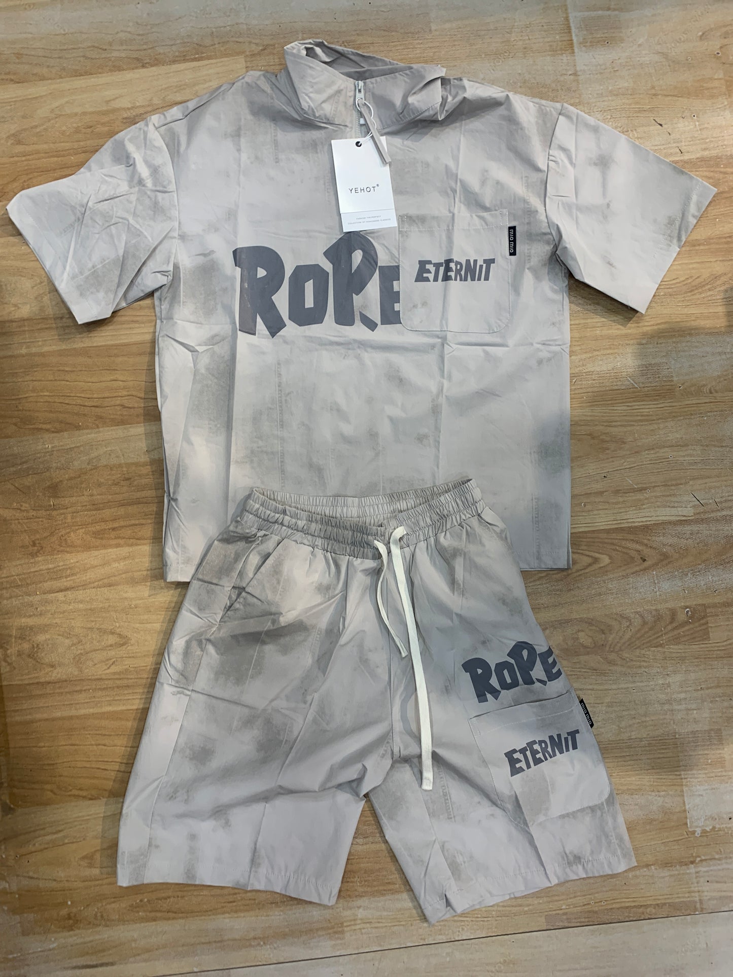 Rope Coord set Grey Tshirt Shorts 5616