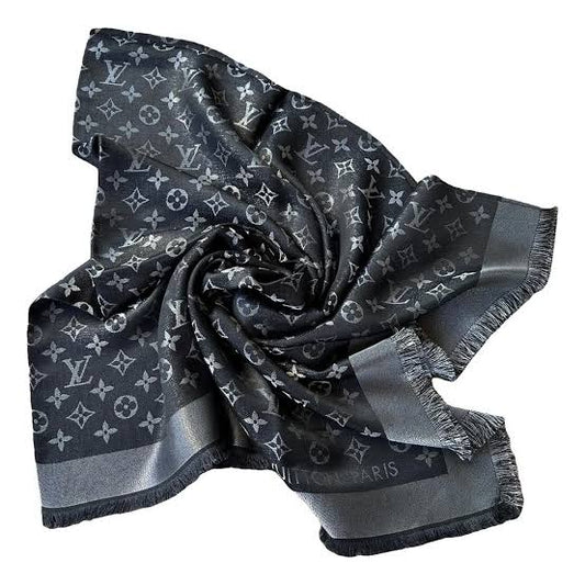 Uol Unisex Monogram Black Dark Grey Stole 989696