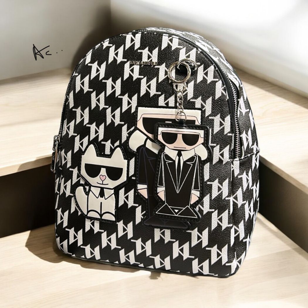 RAK KAR White Black Colour Unisex Small Size Backpack 7856