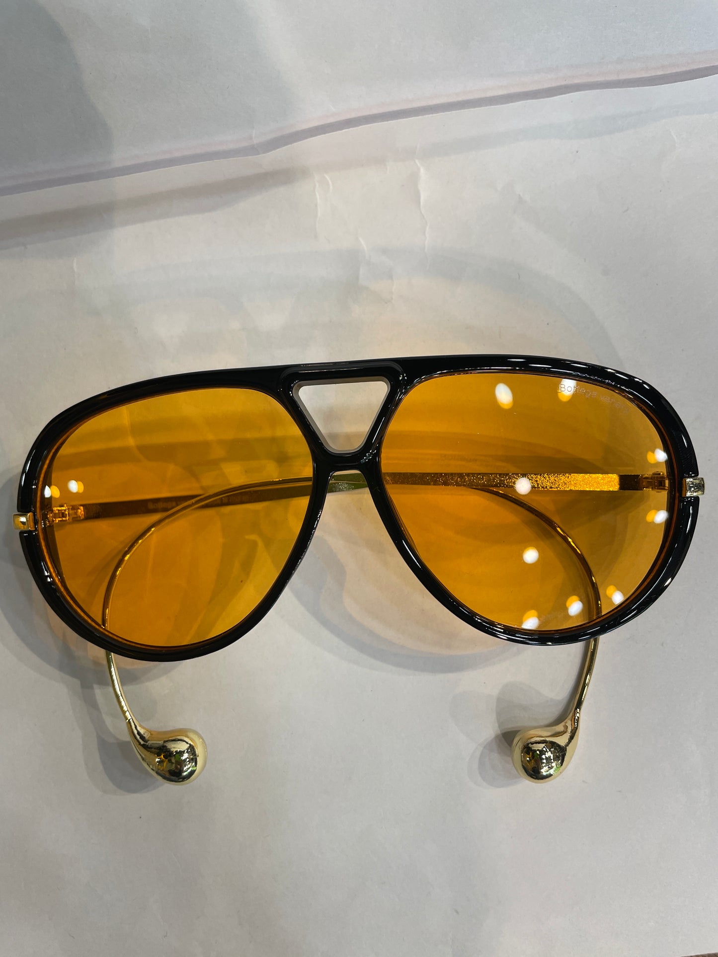 TOB BOT Black Frame  Golden Stick Orange Shade Unisex Sunglasses SUN246