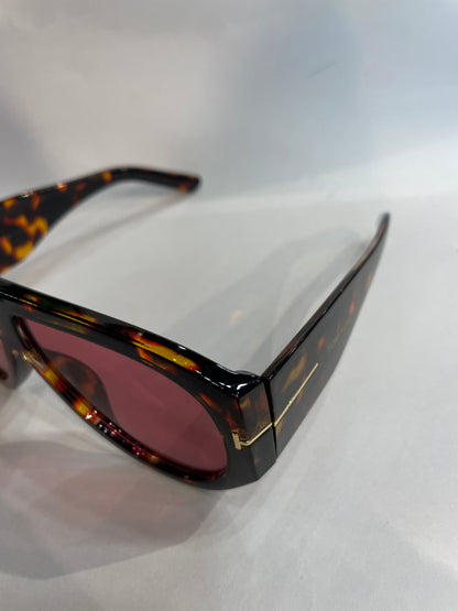 MOT TOM Brown Leopard Frame Pink Shade Unisex Sunglass SUN2032