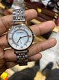 Mra Silver Copper Chain White Dial Ladies Watch