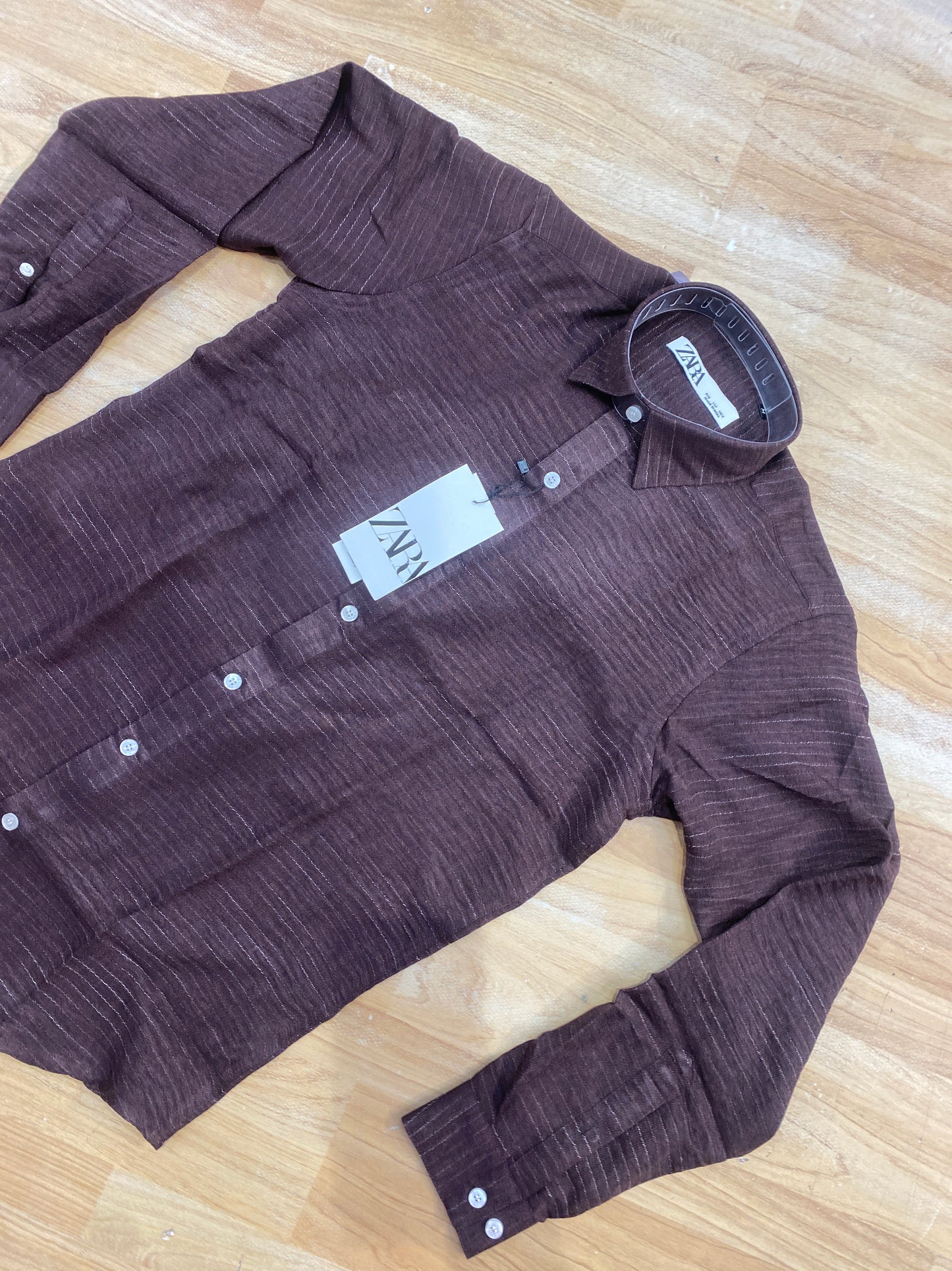 RAZ Maroon  Colour White Line Stripe Shirt ZAR  Full Sleave H7575
