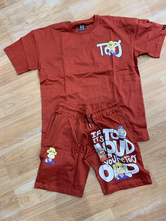 Tim & Tokyo Coord set T-shirt & Short Maroon Colour H1134