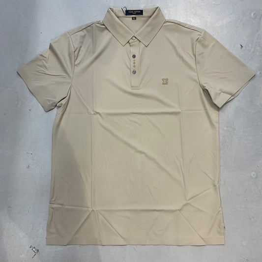 UOL LOU Cream Colour Half Sleeve Stichless Strachable Men’s Collar TShirt 76817