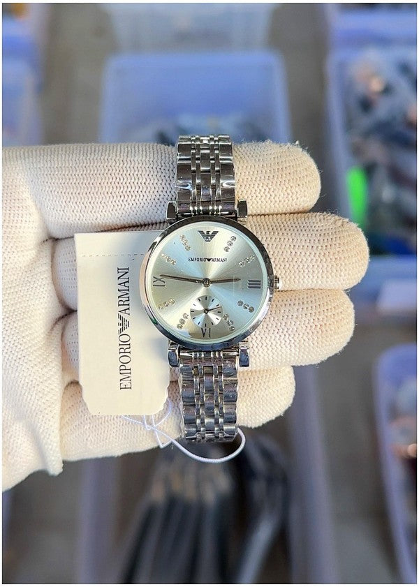 MRA Silver Chain Grey Stud Dial Chronograph Working Men’s Watch 989785