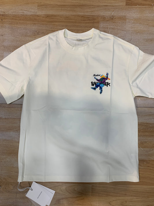 FLASHBACK Cream Colour Multi Colour Back Print Unisex Oversized T Shirt 33110