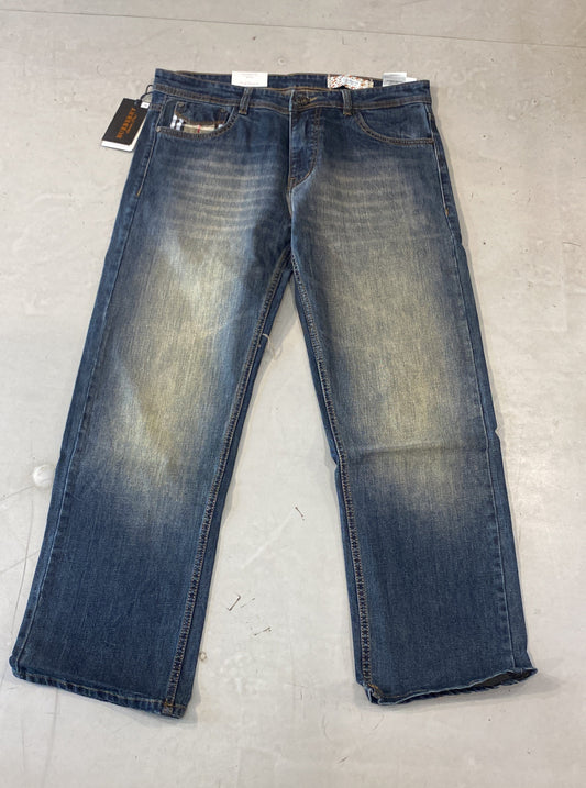 RUB BUR Blue Colour Grey Shade Premium Quality Straight Lose Fit Men’s Jeans 990365