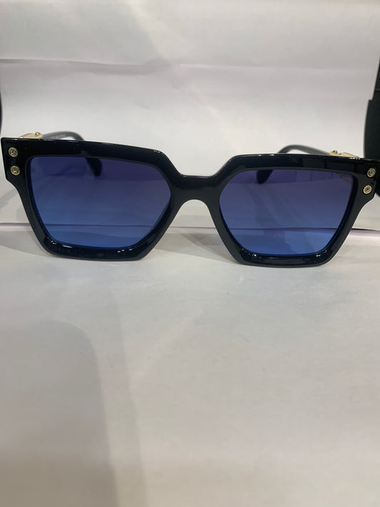 TID Goldan Black Frame Blue Shade Unisex Sunglasses 3506 55 20 121