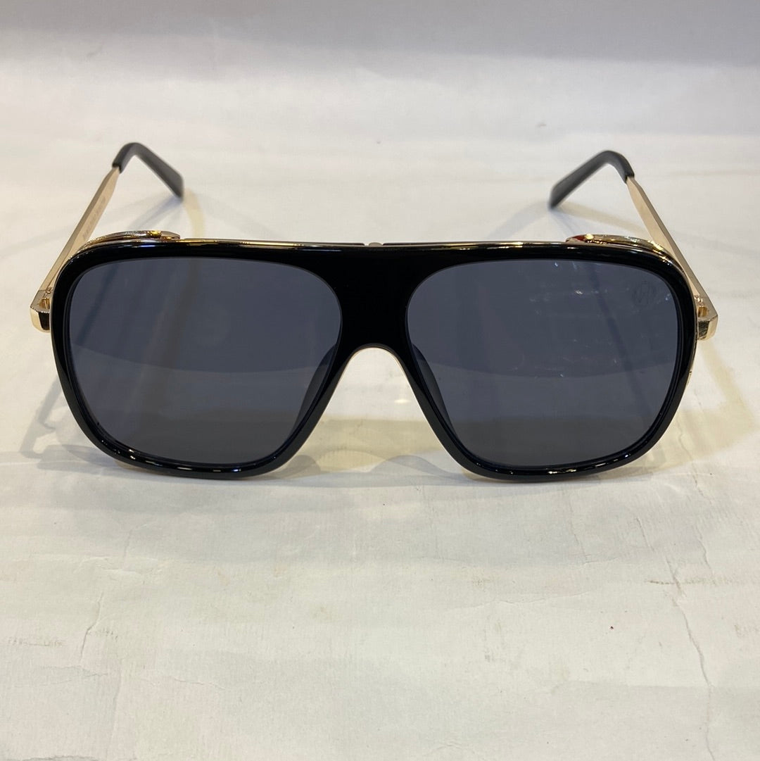 MAH Golden Black Frame Black Shade Sunglass 2672 58 16-141