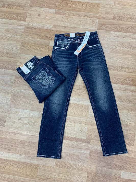 ROCK Faded Blue Colour Rough Regular Fit Jeans 86851