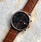 Sit Brown Strap Black Dial Copper Ring Men Watch 901351