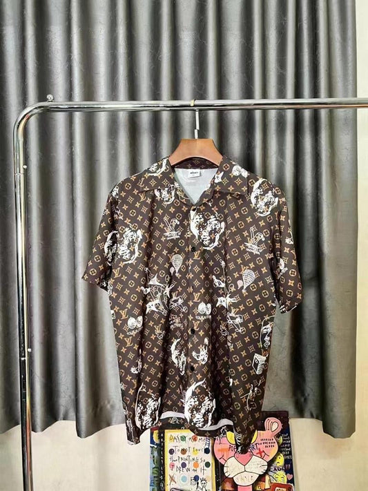 VL Brown Colour With VL Print Premiere Quality Half Sleeves Shirts 65706