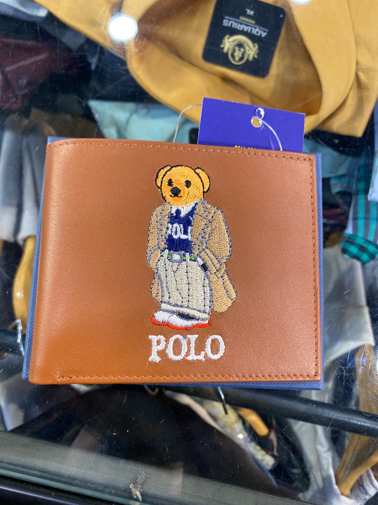 LOP POL Genuine Leather Teddy Embroidered Men’s Wallet 990759