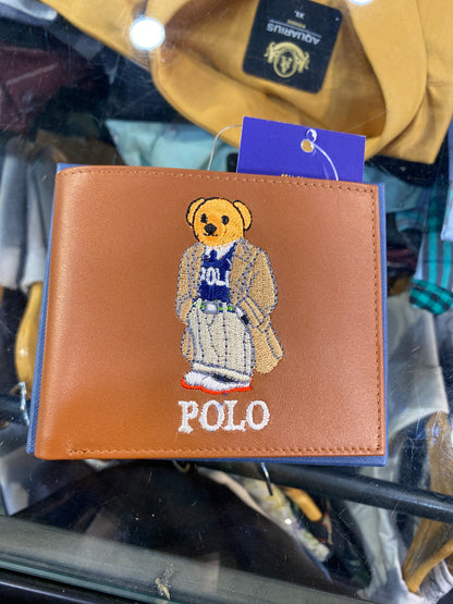 LOP POL Genuine Leather Teddy Embroidered Men’s Wallet 990759