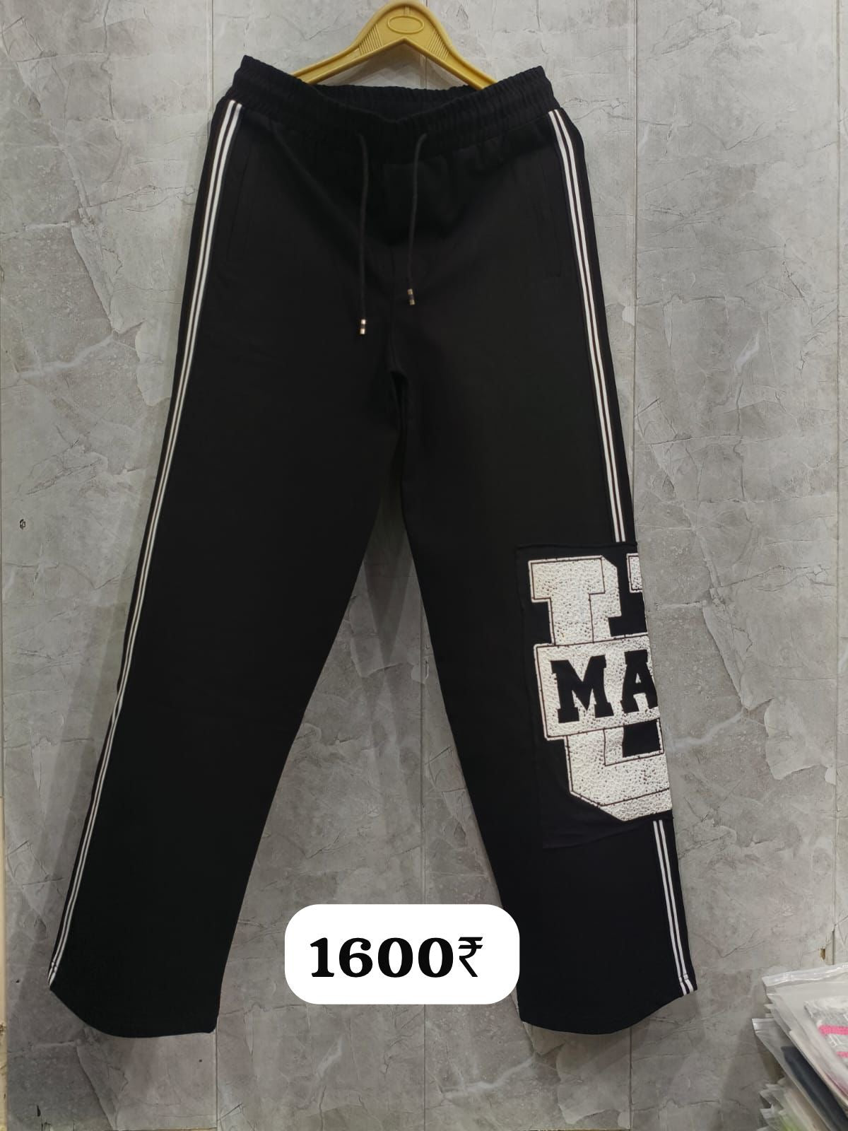 U MAD Black Colour Imported Straight Fit Unisex Lower 990468