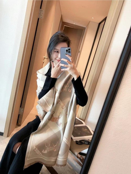 REH HER Light Grey Cream Colour Top Quality Unisex Stole With Box 988356