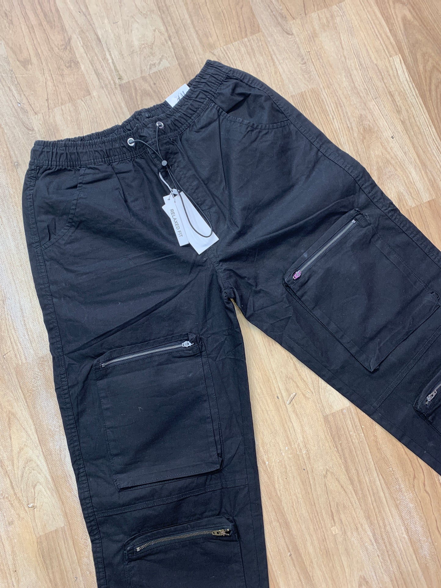 M&H Cargo Black Colour Six Pocket Straight Fit H9059