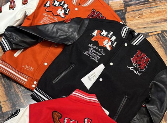 IMA Black Colour With Embroidery Logos Premium Quality Varsity Jacket 668017