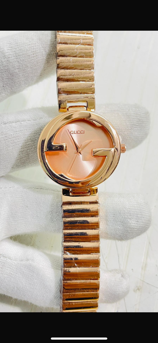 Cug Copper Chain Copper Dial Ladies Watch 989314