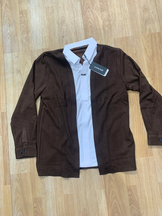 ARP Shrug Brown Colour With Attaché White shirt H6666