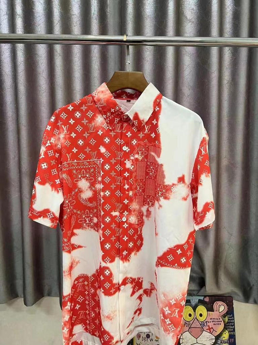 Vl Red l Colour With VL Print Premiere Quality Half Sleeves Shirts 65710